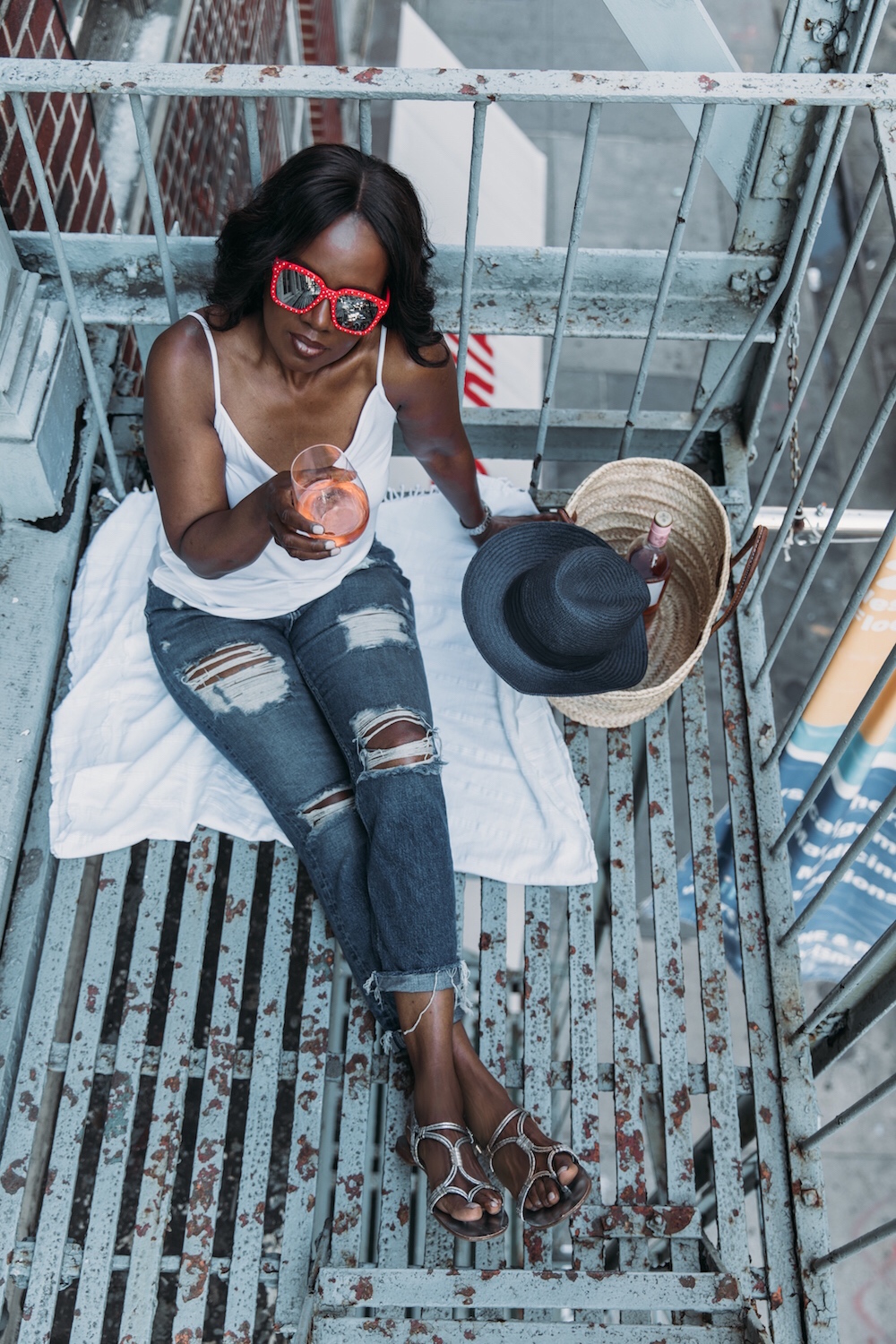 Fire escapes, July 4th 2018, Red Sunnies, Summer in NYC, Picnics