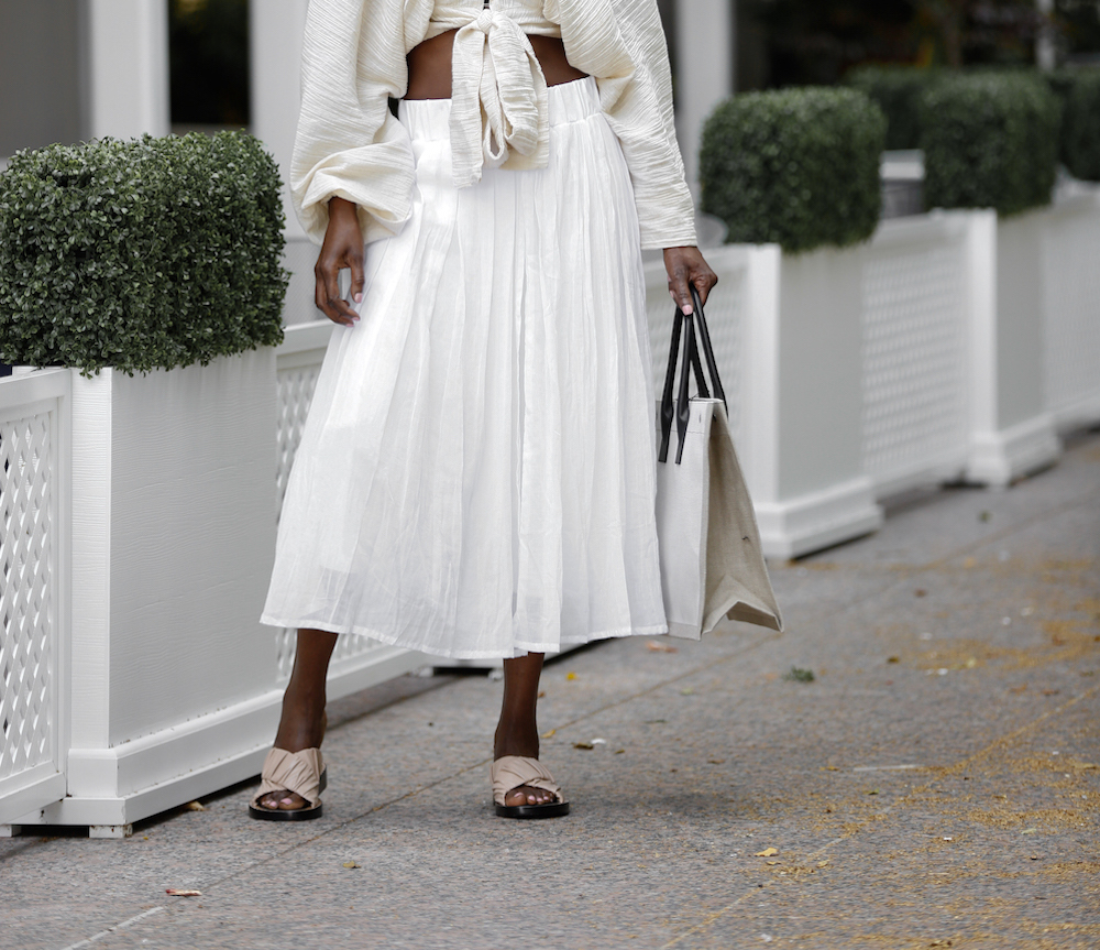 How To Dress Your Age, Crop Tops, White Pants, Designer Totes, Leather Slides