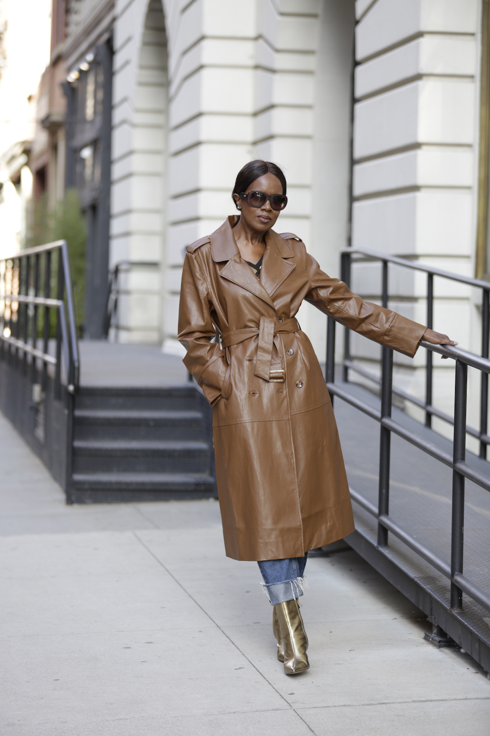 Faux Patent Leather Trench Coat | lupon.gov.ph